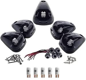 HERCOO Smoke Roof Cab Marker Lights Lens w/ LED Assembly Aftermarket ...