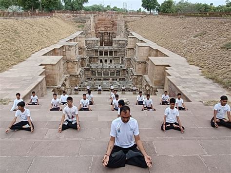 Citizens, including school children, performed various asanas at Patan ...