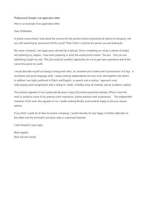 Image result for Example of a Good Job Application