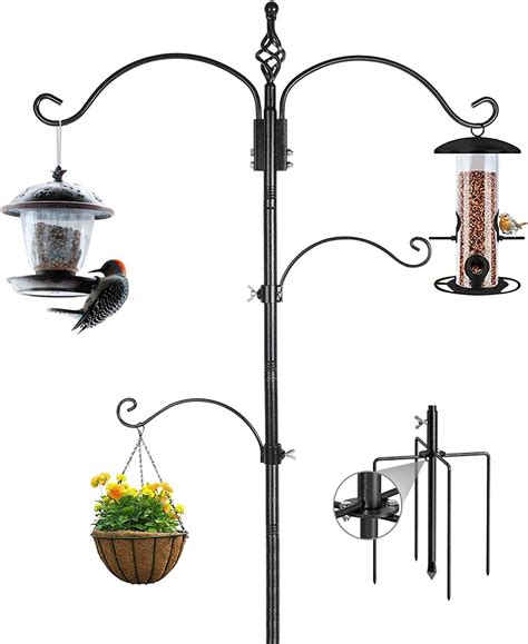 Amazon.com : Bird Feeding Station Feeder Pole - Multi Hook 63 inches ...