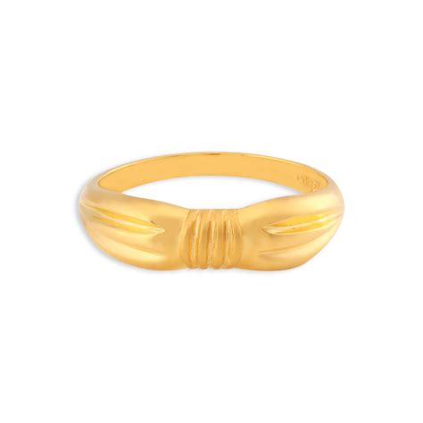 Fascinating 22 Karat Yellow Gold Bow Design Matte Finger Ring