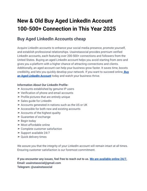 PPT - New & Old Buy Aged LinkedIn Account 100-500 Connection in This ...