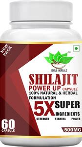 BIRJI HERBALS SHILAJIT POWER UP CAPSULE (60 VEG CAPSULE) Price in India ...