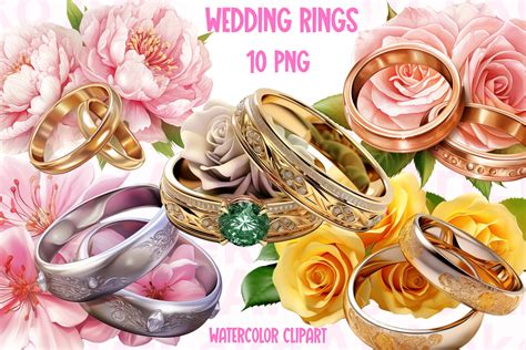 Wedding Rings Clipart Graphic by LekoArt · Creative Fabrica