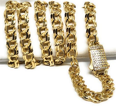 14k Solid Gold CHINO LINK CHAIN 18-26 INCH 6.8MM Width (29-40g~) – Fran ...