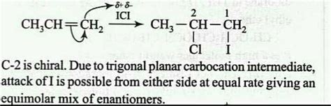 Propene on reaction with ICl produces mainlya)1-chloro-2-iodopropeneb ...