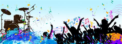 音乐狂欢派对音符海报背景图片免费下载-千库网