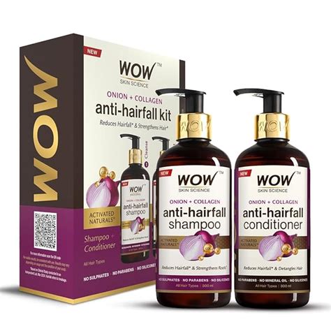Buy Wow Skin Science Onion Oil Shampoo & Conditioner Kit With Black ...
