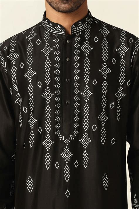 Buy Designer Black Kurta Pajama for Men | Brahaan