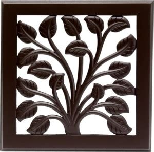 ARSH Antique Wooden Leaf Design Wall Panel Decorative Showpiece - 30 cm ...