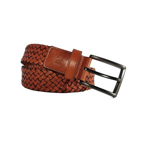 Buy Mens Braided Belt Brick Color Leather - LeatherBeltsOnline.com