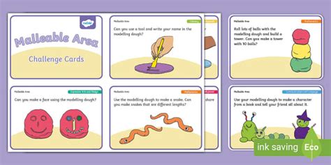 Malleable Area Continuous Provision Challenge Cards | Twinkl