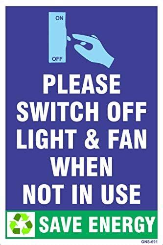 Set of 4 Multicolor Please Turn Off The Lights When NOT in USE Signs ...