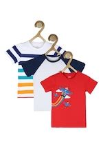 Buy Boys Multi Graphic Print Round Crew Neck Pack of Three T-shirt ...