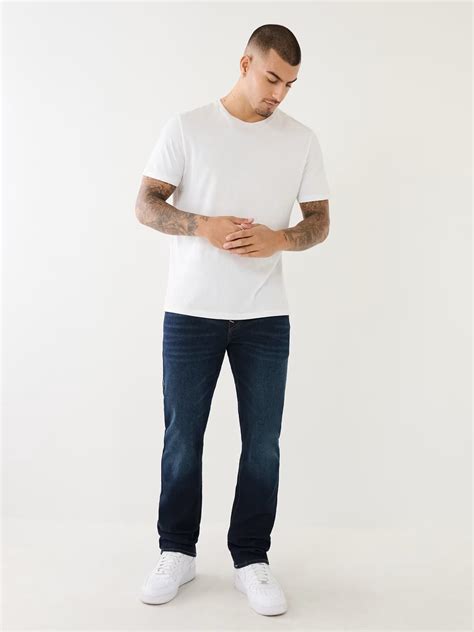 Shop True Religion SN Ricky Straight Fit Blue Solid Jeans Online – True ...