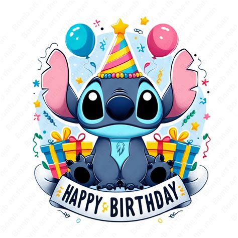 Birthday Stitch PNG, Happy Birthday Stitch PNG, Lilo and Stitch PNG ...