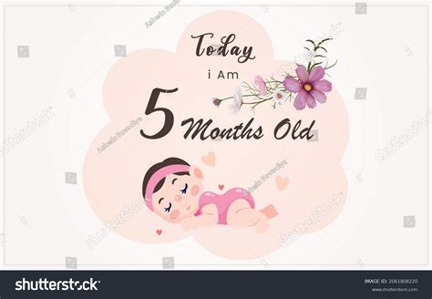 Today Five Months Old Greeting Card Stock Vector (Royalty Free ...