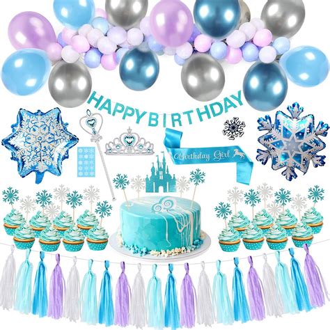 Amazon.com: Golray Frozen Birthday Party Supplies Girls Princess Elsa ...