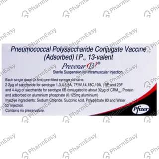Prevenar 13 Suspension For Injection: Uses, Side-effects, Price, Dosage ...