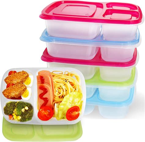Buy WGCC Bento Lunch Boxes, 6 PACK Meal Prep Containers, Reusable 3 ...