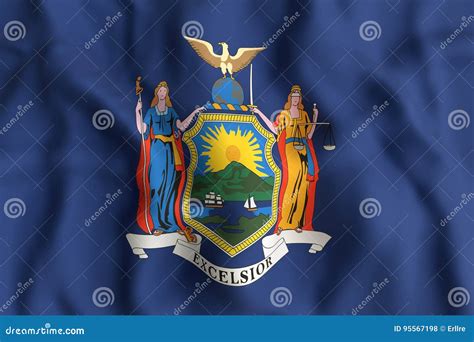 New York State flag stock illustration. Illustration of sign - 95567198