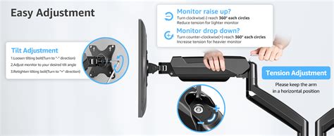 MOUNTUP Dual Monitor Stand for Desk with Gas Spring Monitor Arms