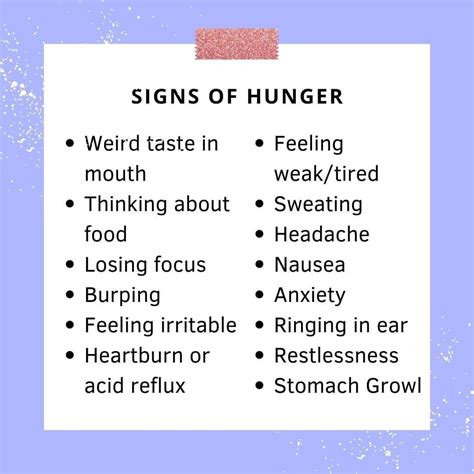 Hunger Signs