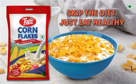 TOPS Corn Flakes 1 kg (500 gm *2 pouch) | No Added Flavour| Low Fat ...