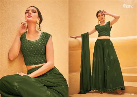 Fiona Crop Top Embroidery Designer Salwar Suit Collection