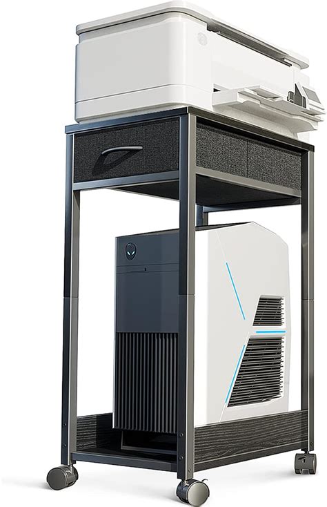 Buy Printer Stand with Storage, Computer Tower Stand with Drawer ...