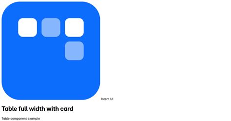 Patterns: Table full width with card / Intent UI Design