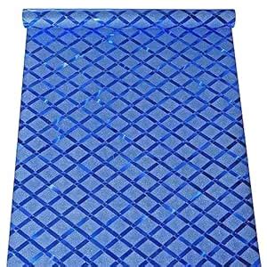 JAAMSO ROYALS Blue Colour Checks Pattern Glitter Vinyl Self Adhesive ...