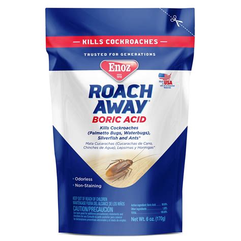 Enoz Roach Away Boric Acid Powder, Indoor Ants and Cockroach Killer, 6 ...