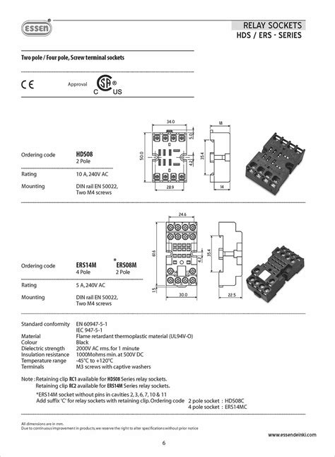 HDS/ERS-Series Dealer- Relay Sockets