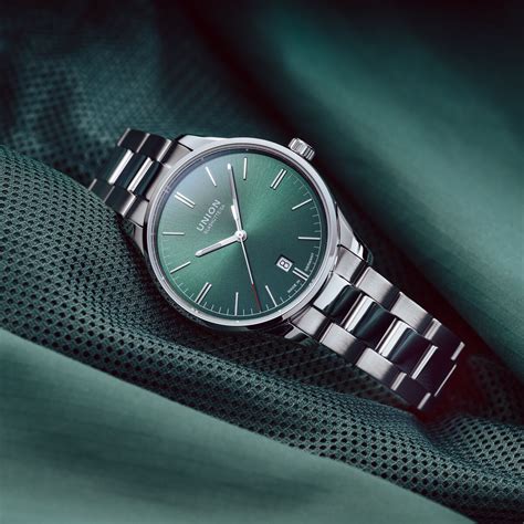 Viro Date 39 mm - green dial, stainless steel strap UNION GLASHÜTTE/ SA.