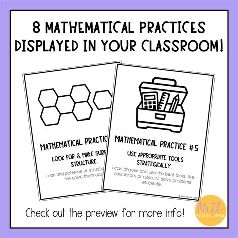 8 Mathematical Practices Posters with I Can Statements | Math Standards ...