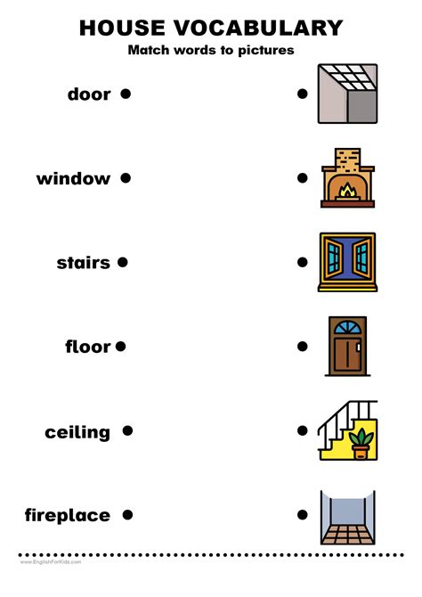 English for Kids Step by Step: House Vocabulary Worksheets - Worksheets Library
