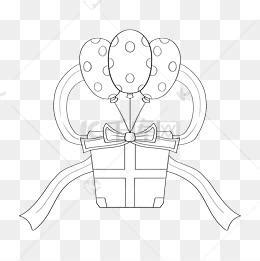 带气球礼物怎么画最新素材
