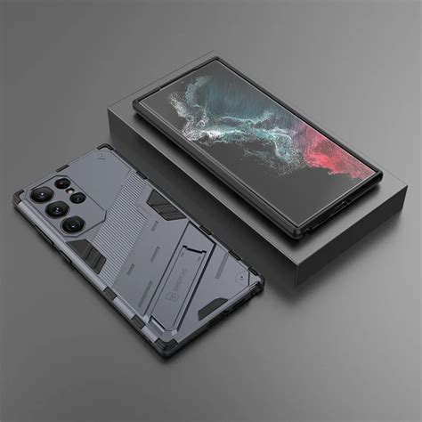 Samsung S24 Ultra Shockproof Armor Back Cover With Invisible Stand ...