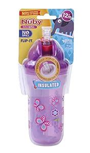 Buy Nuby Insulated Flip-It Straw Active Sipeez 270ml (Purple) Online at ...