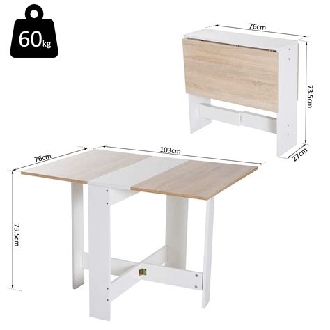 HOMCOM Particle Board Wooden Folding Dining Table Writing Computer Desk ...