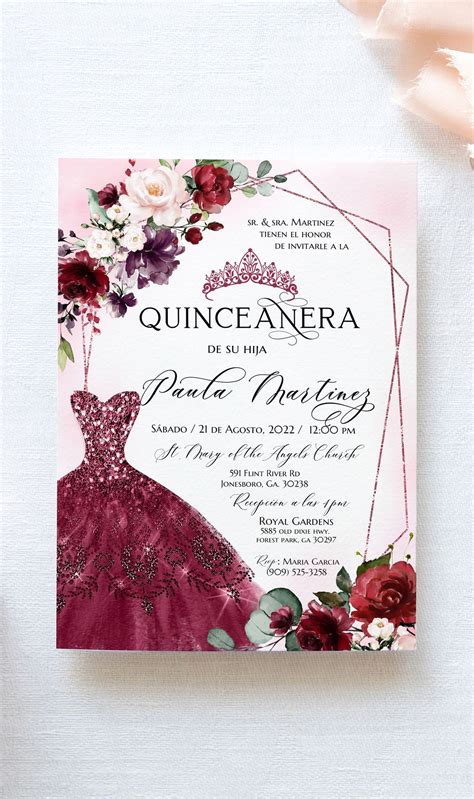 Invitations Templates For Quinceaneras In Spanish at Ella Hogarth blog