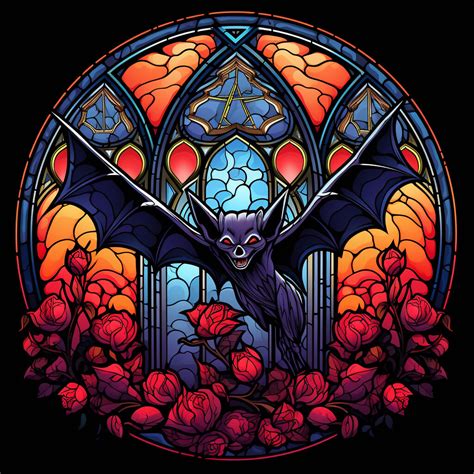 ArtStation - Vampire Bat Stained Glass