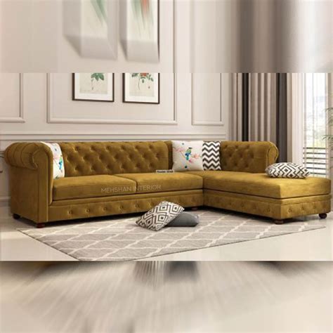 Premium L-Shape Sofa (Yellow) - Mehshan Interiors