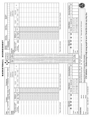 Basketball Score Sheet - Blank Fillable Template | Fill Out, Print ...