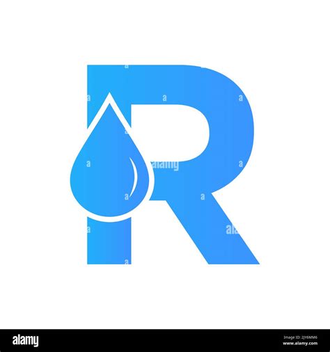 Modèle vectoriel d'élément de logo Water Letter R. Symbole du logo goutte d'eau Image ...