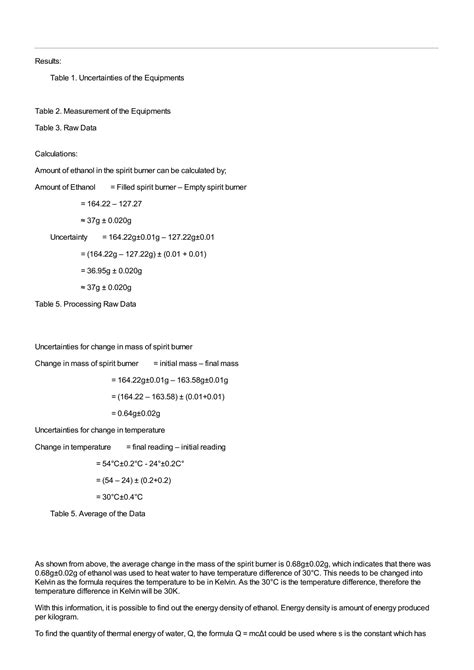 SOLUTION: Energy density of ethanol - Studypool