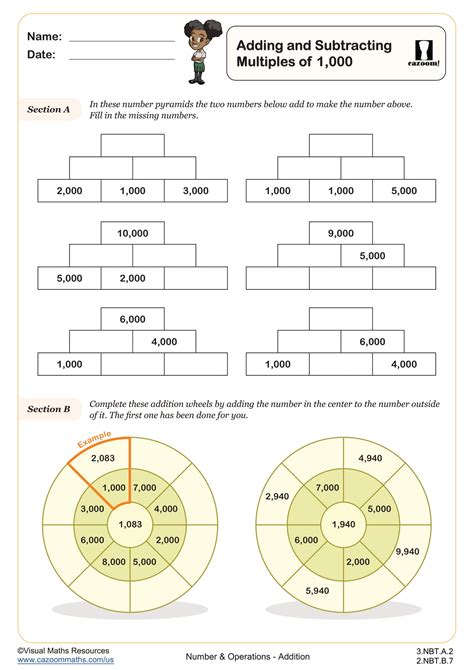 Adding and Subtracting Multiples of 1,000 Worksheet | Fun and Engaging ...