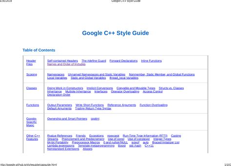 C++ Google Style Guide