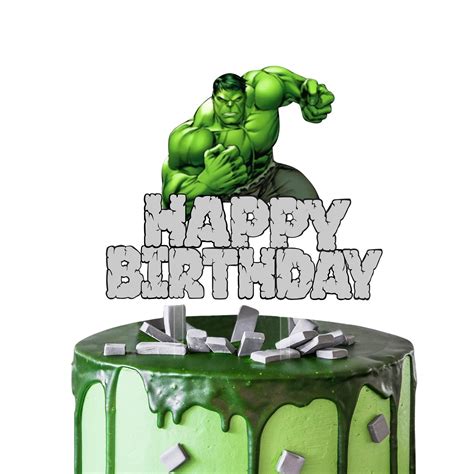 Buy Acrylic the Hulk Happy Birthday Cake Topper, the Hulk Superhero ...